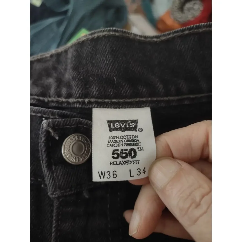 Vintage Y2K Levi's 550 Black Jeans 34 Casual‎ Preppy Classic